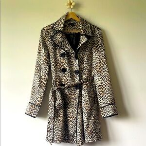 Forever 21 Black and Brown Trench Coat with Notched Lapels